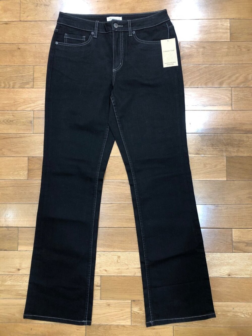 NWT Coldwater Creek Bootcut Leg Black Stretchy Denim Jeans Size 8